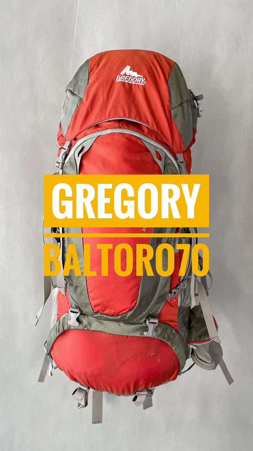کوله‌پشتی Baltoro 70 لیتری گرگوری، رنگ قرمز و خاکستری، کوهنوردی، بزرگ