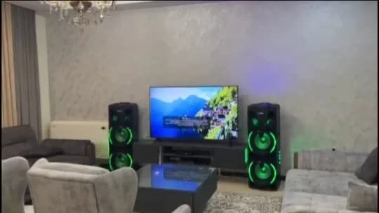 اسپیکر چراغدار مکسیدر، رنگ مشکی و سبز، جنس پلاستیک، ایستاده بزرگ