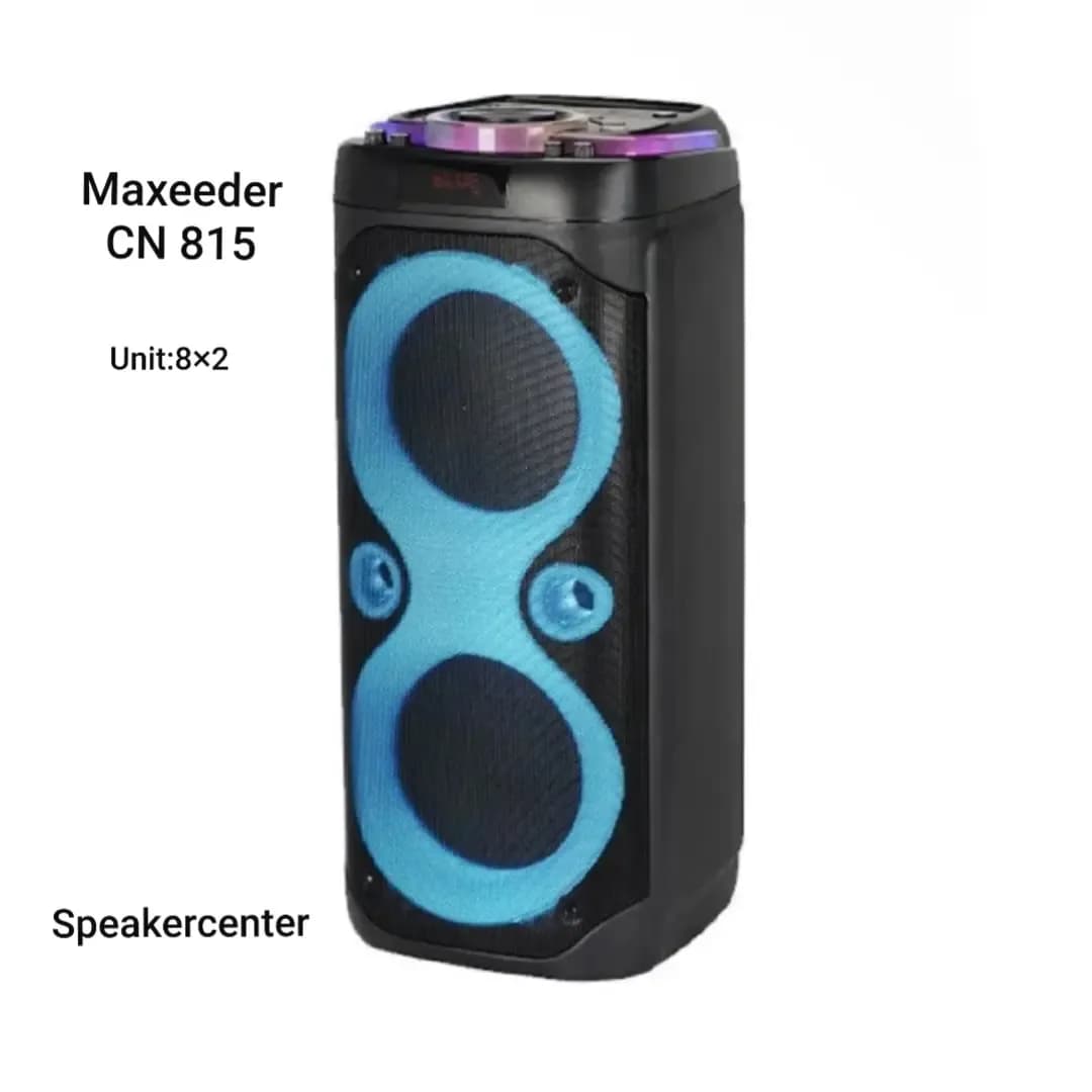 اسپیکر MAXI BOX CN 815 مکسیدر، رنگ مشکی و آبی، جنس پلاستیک، ایستاده بزرگ