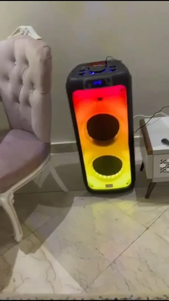 اسپیکر CN 1003 مکسیدر، رنگ مشکی، قرمز و زرد، جنس پلاستیک، ایستاده، نوردار