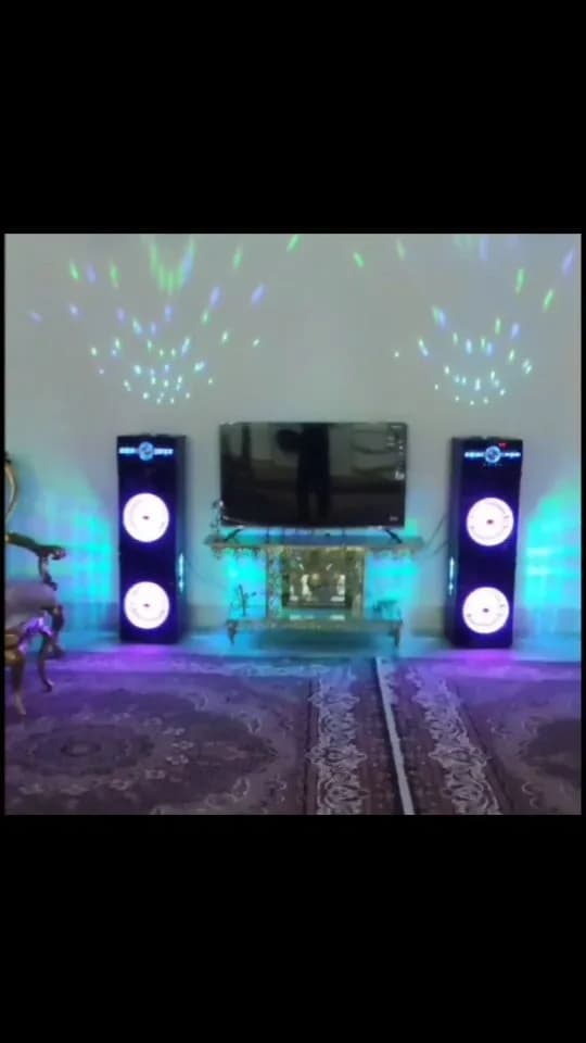 اسپیکر IRC 1021-AP2 با رقص نور سقفی، رنگ مشکی، آبی و سفید، ایستاده