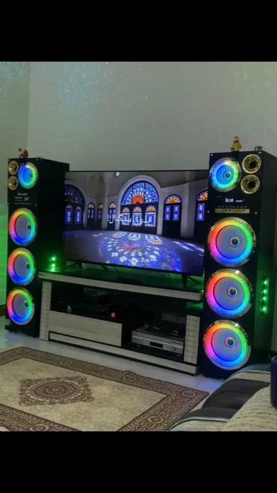 اسپیکر خانگی مکسیدر، رنگ مشکی و رنگینکمان، جنس پلاستیک، ایستاده، جفت