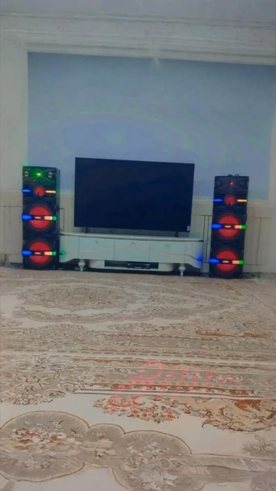 اسپیکر ایستاده AW-X2124 DSP PRO آیوا، رنگ مشکی، قرمز و آبی، جنس پلاستیک، مستطیلی، بلند
