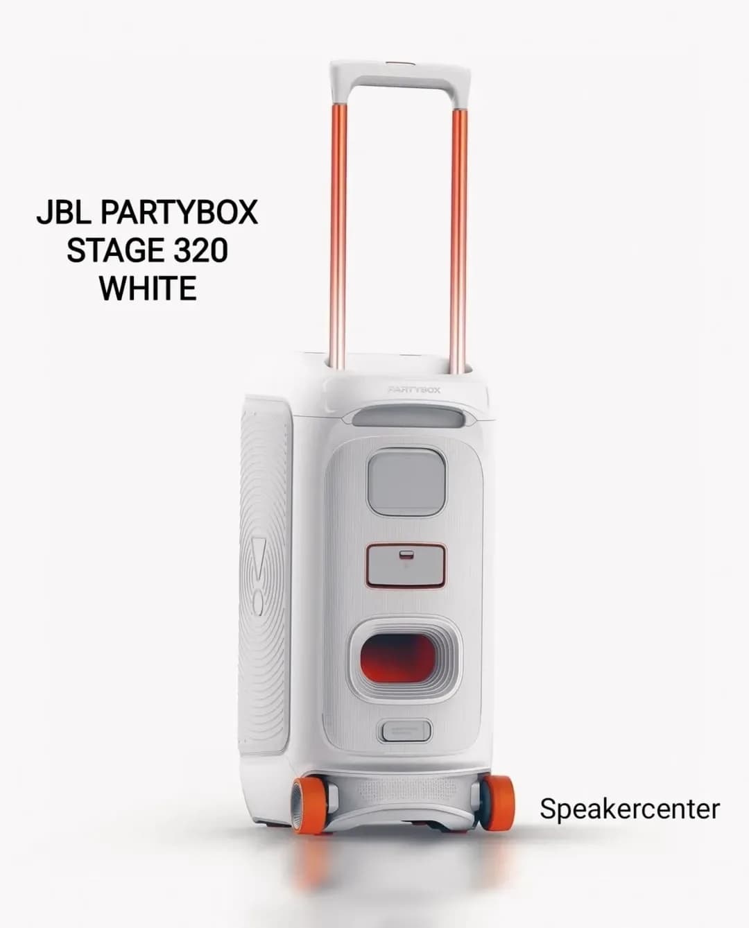 اسپیکر Partybox Stage 320 سفید، رنگ نارنجی، جنس پلاستیک، ایستاده چرخدار