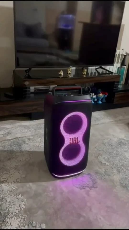 اسپیکر Partybox 120 JBL، رنگ مشکی و بنفش، جنس پلاستیک، ایستاده، دارای نور