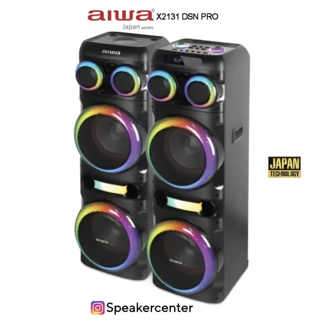 اسپیکر ایستاده AW-X2131 DSN PRO آیوا، رنگ مشکی و رنگین‌کمان، جنس پلاستیک، دو تایی