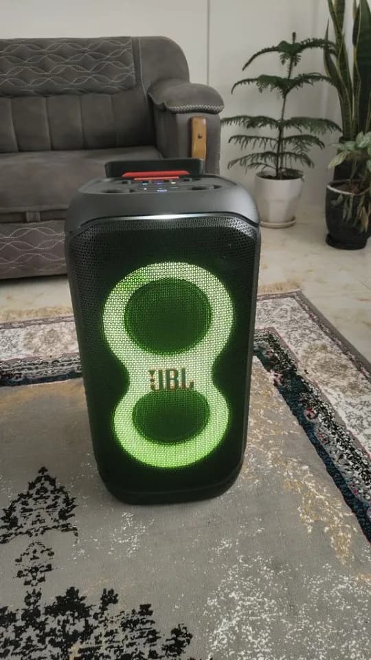 اسپیکر Partybox 320، رنگ مشکی، جنس پلاستیک، مستطیلی، نوردار