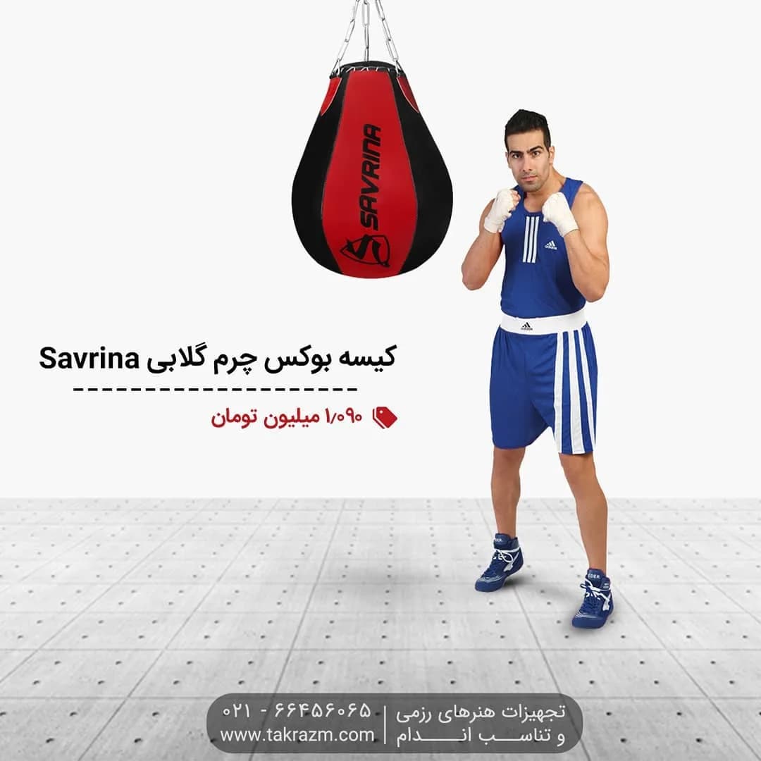 کیسه بوکس چرم طرح گلابی Savrina
