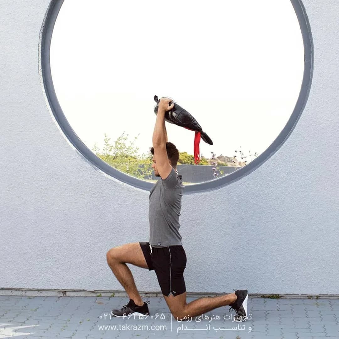 کیسه بلغاری چرم PowerGYM، رنگ مشکی و قرمز، کیسهای
