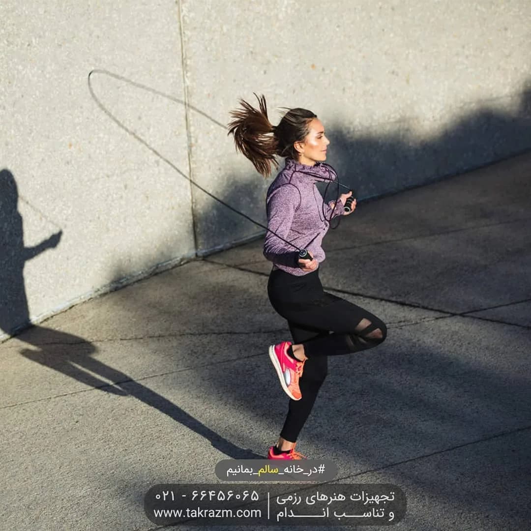 طناب ورزشی سرعتی، رنگ مشکی، جنس پلاستیک