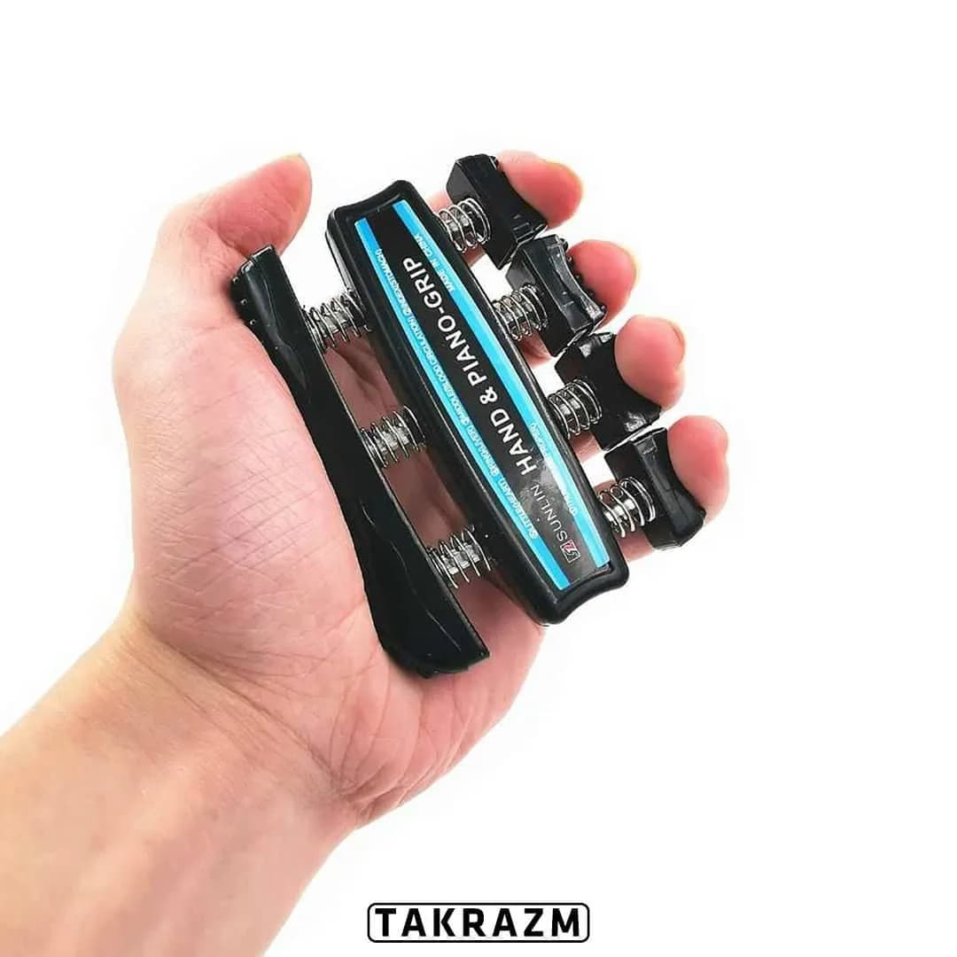 فنر تقویت مچ و انگشت SUNLIN، رنگ مشکی و آبی، جنس پلاستیک و فلز، فنری، چند انگشتی
