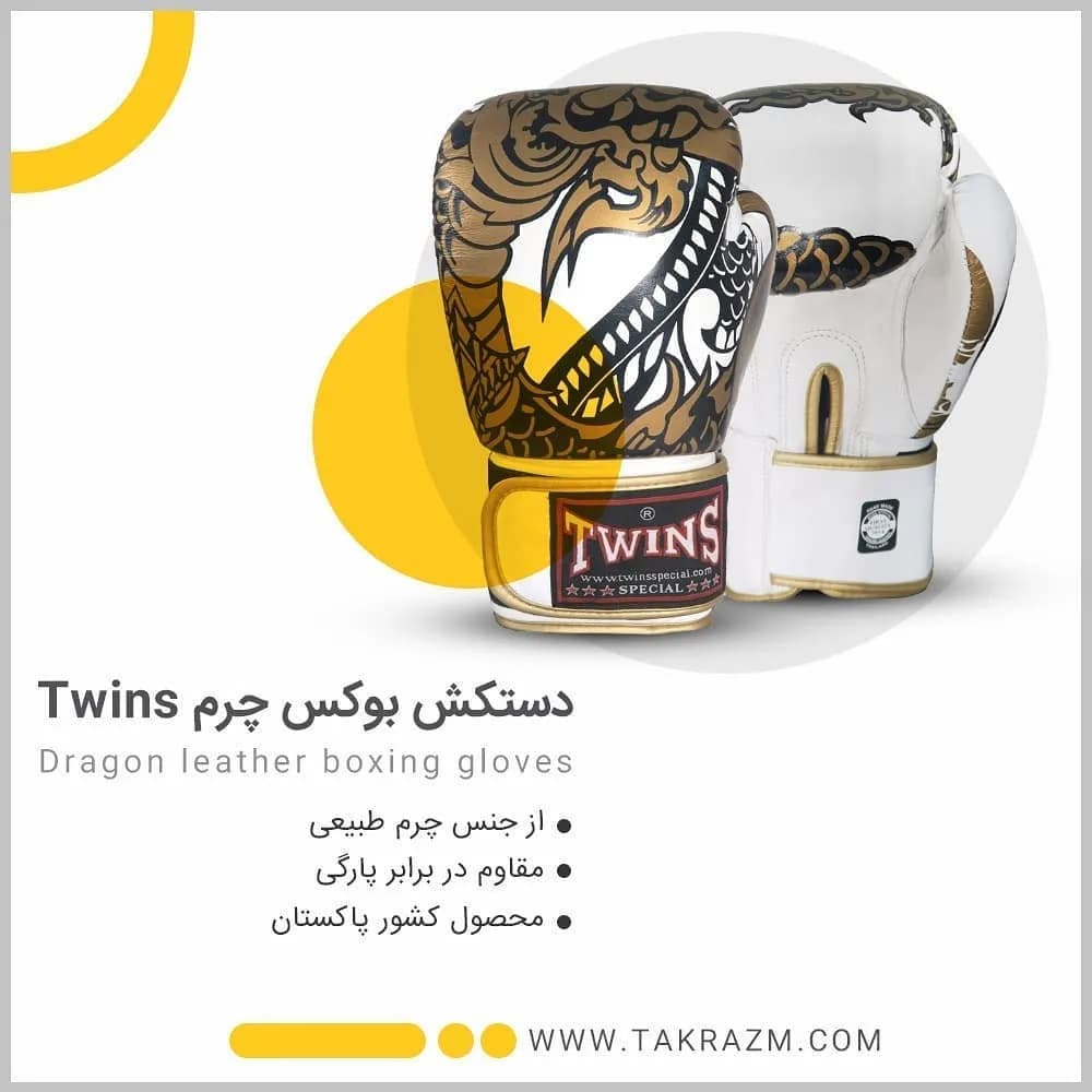 دستکش بوکس چرم مدل Dragon Twins