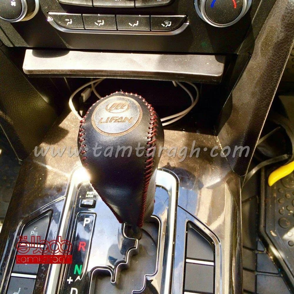 سردنده چرم طبیعی لیفان ۸۲۰، رنگ مشکی و قرمز، گرد، دوختدار