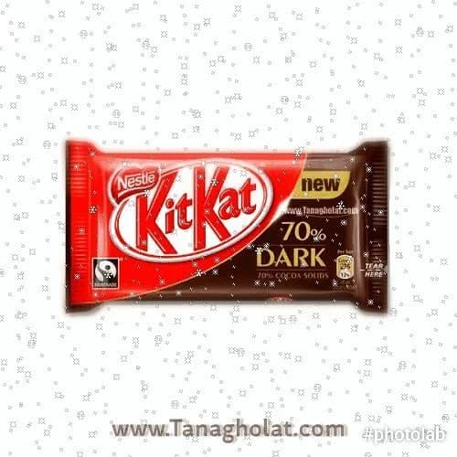 شکلات تلخ ۷۰ درصد کیت کت، رنگ قرمز و قهوه‌ای، تخته‌ای