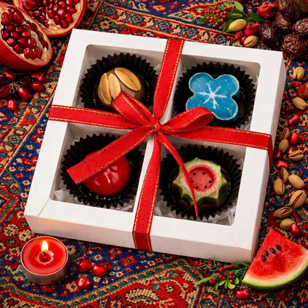 جعبه شکلات دست‌ساز یلدایی