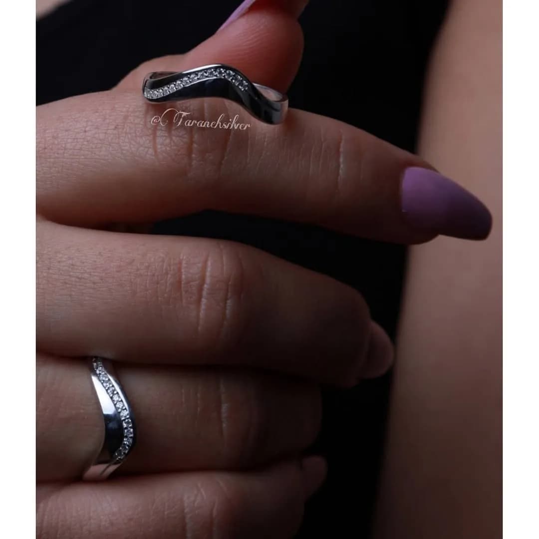 حلقه ست نقره ازدواج طرح ژرمن