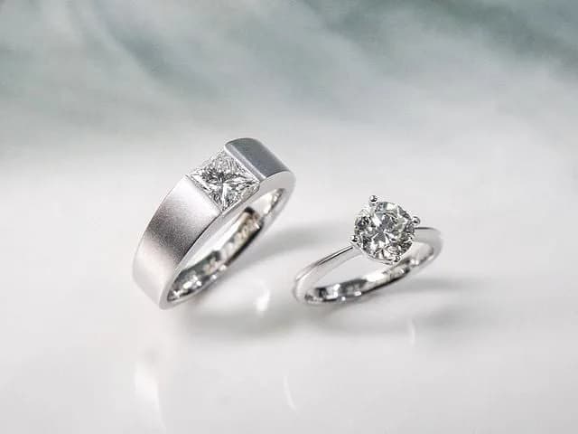 ست حلقه نقره هم‌ست سولیتر