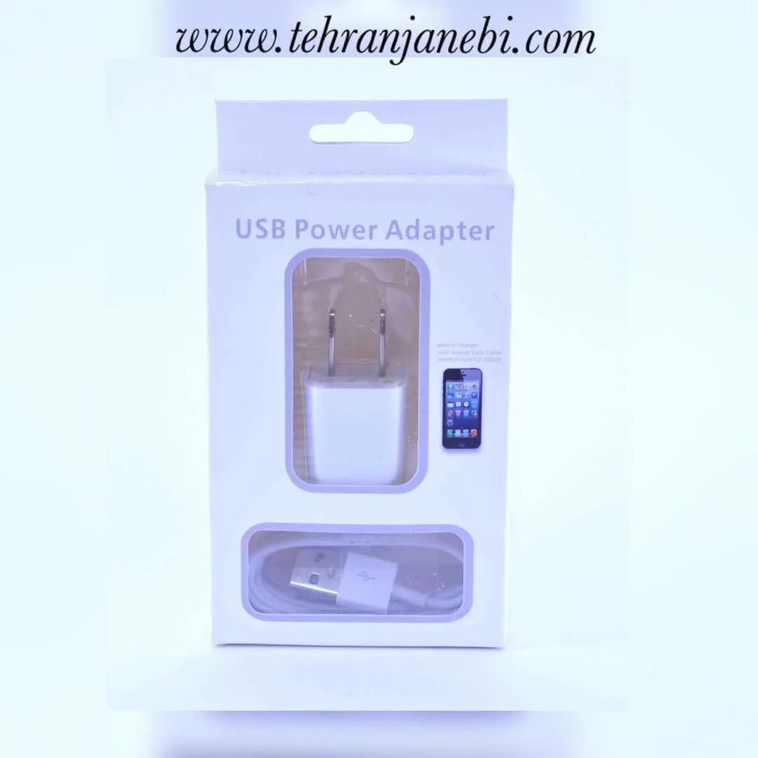 شارژر کلگی آیفون با کابل، رنگ سفید، جنس پلاستیک، کلگی و کابل شارژ
