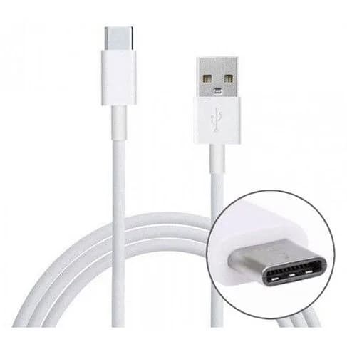 کابل شارژ تایپ سی سامسونگ، رنگ سفید، جنس پلاستیک، USB به Type-C