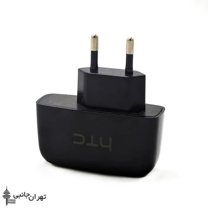 کلگی شارژر اچ تی سی ۱ آمپر HTC، رنگ مشکی، جنس پلاستیک، تک پورت، دو شاخه