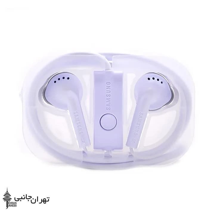 هندزفری سامسونگ A10، رنگ بنفش روشن، جنس پلاستیک، باسیم، تویی