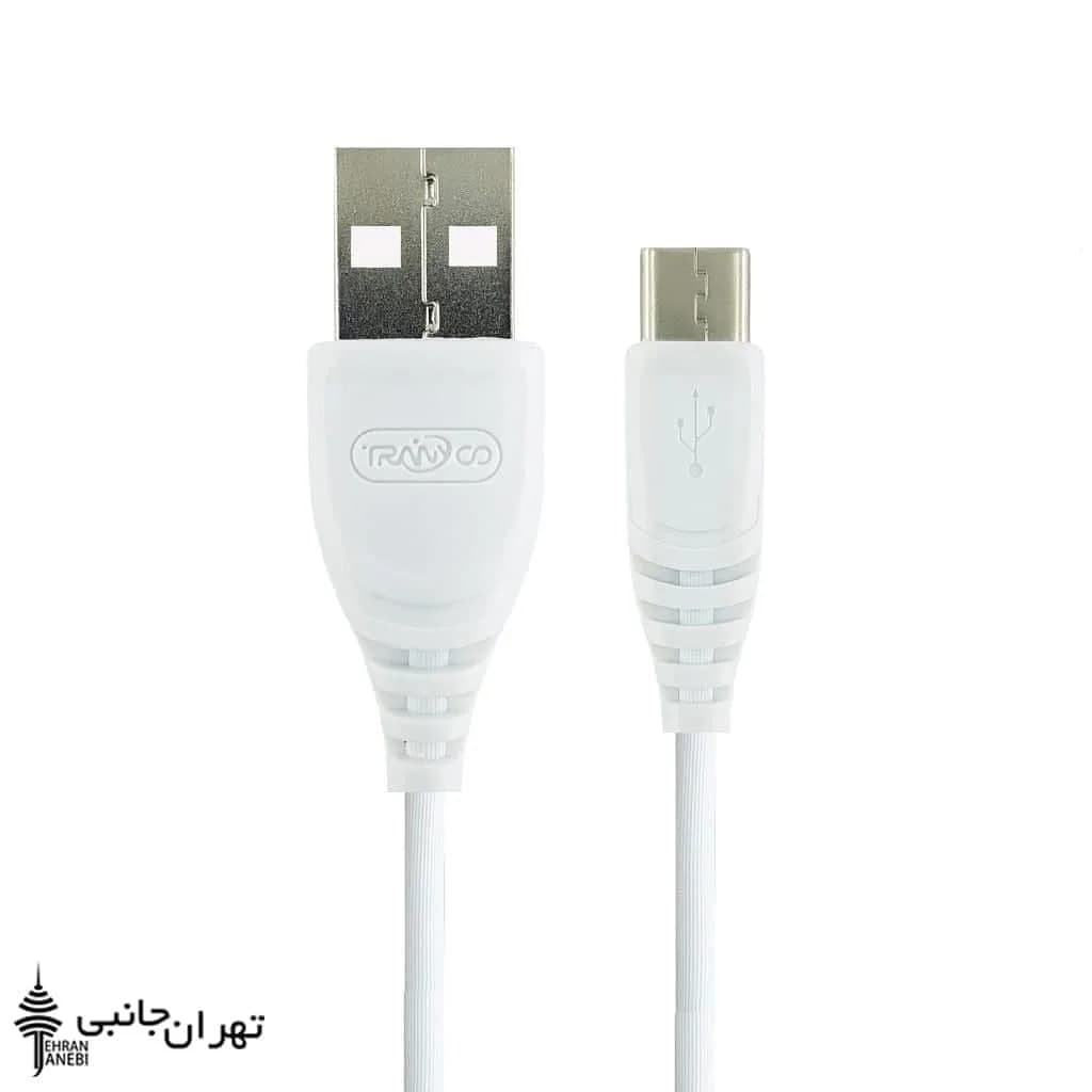کابل شارژ مدل S2-V TRANYOO، رنگ سفید، جنس پلاستیک، تایپ سی