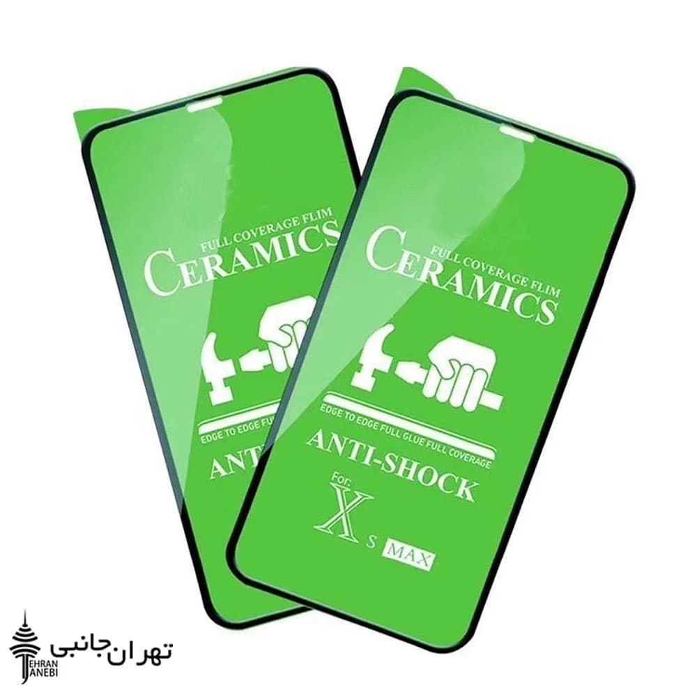 گلس سرامیکی گوشی، رنگ شفاف و سبز، ضد ضربه