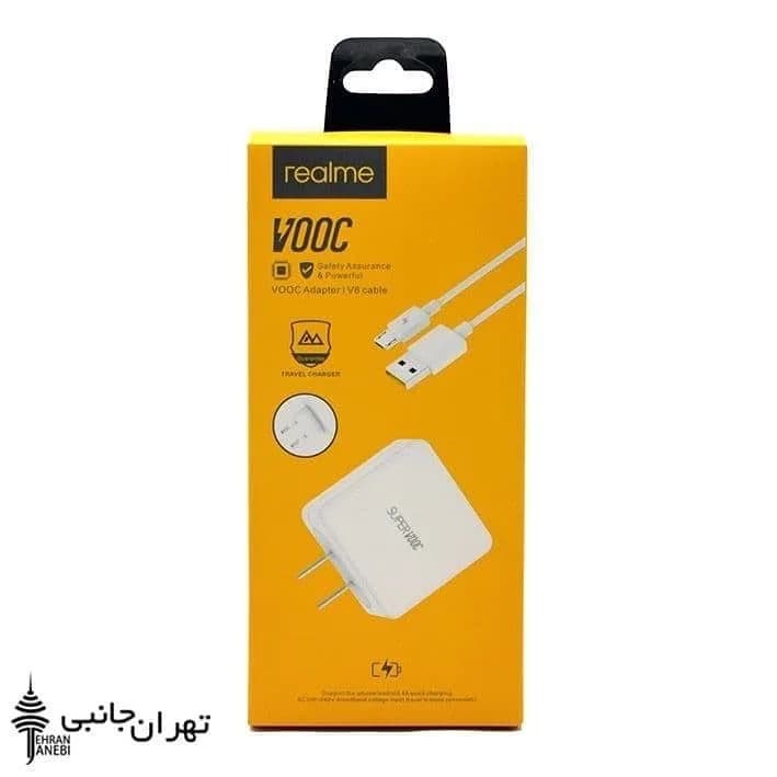 شارژر VOOC ریلمی realme، رنگ سفید، جنس پلاستیک، تبدیل برق و کابل