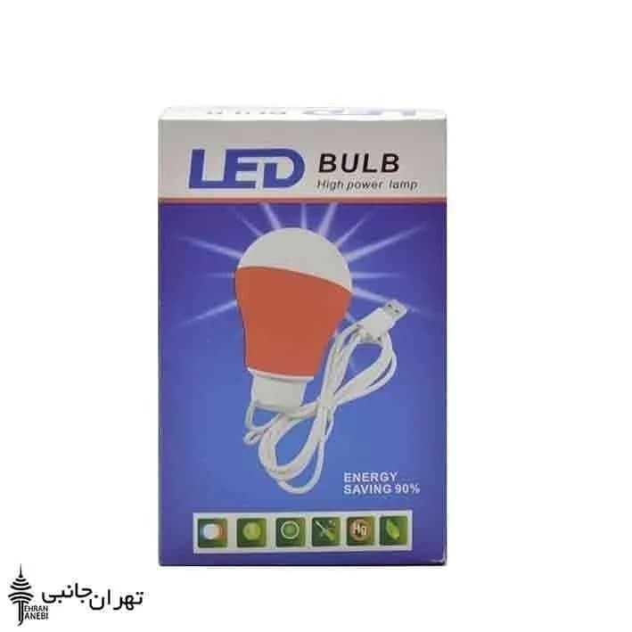 لامپ ال ای دی حبابی USB، رنگ سفید و نارنجی، جنس پلاستیک، با سیم