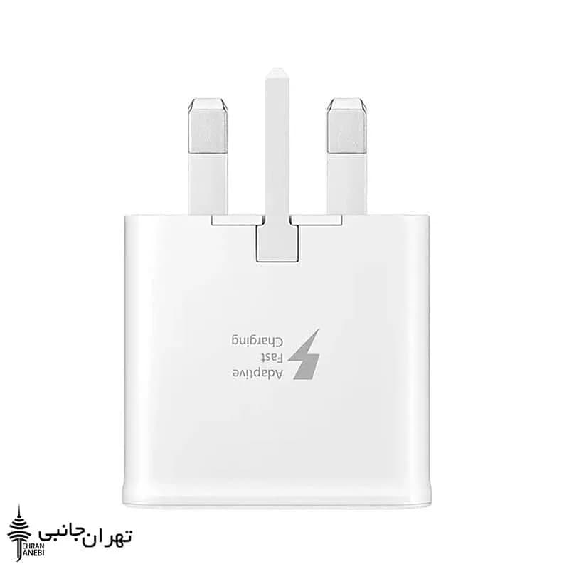 کلگی فست شارژ سامسونگ، رنگ سفید، جنس پلاستیک، دو شاخه، مربعی