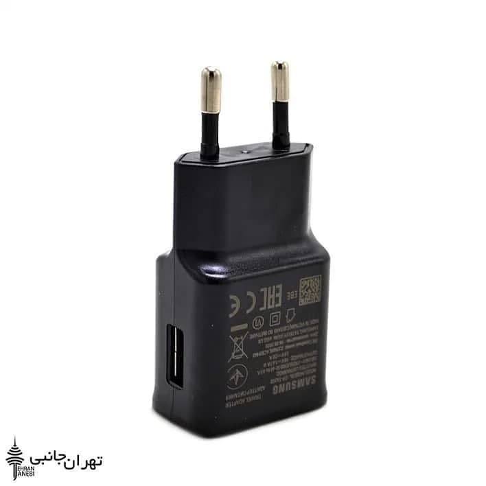 کلگی فست شارژ سامسونگ ۱۸ وات، رنگ مشکی، جنس پلاستیک، دو شاخه