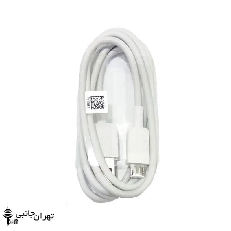 کابل شارژ، رنگ سفید، جنس پلاستیک و مس، USB به میکرو