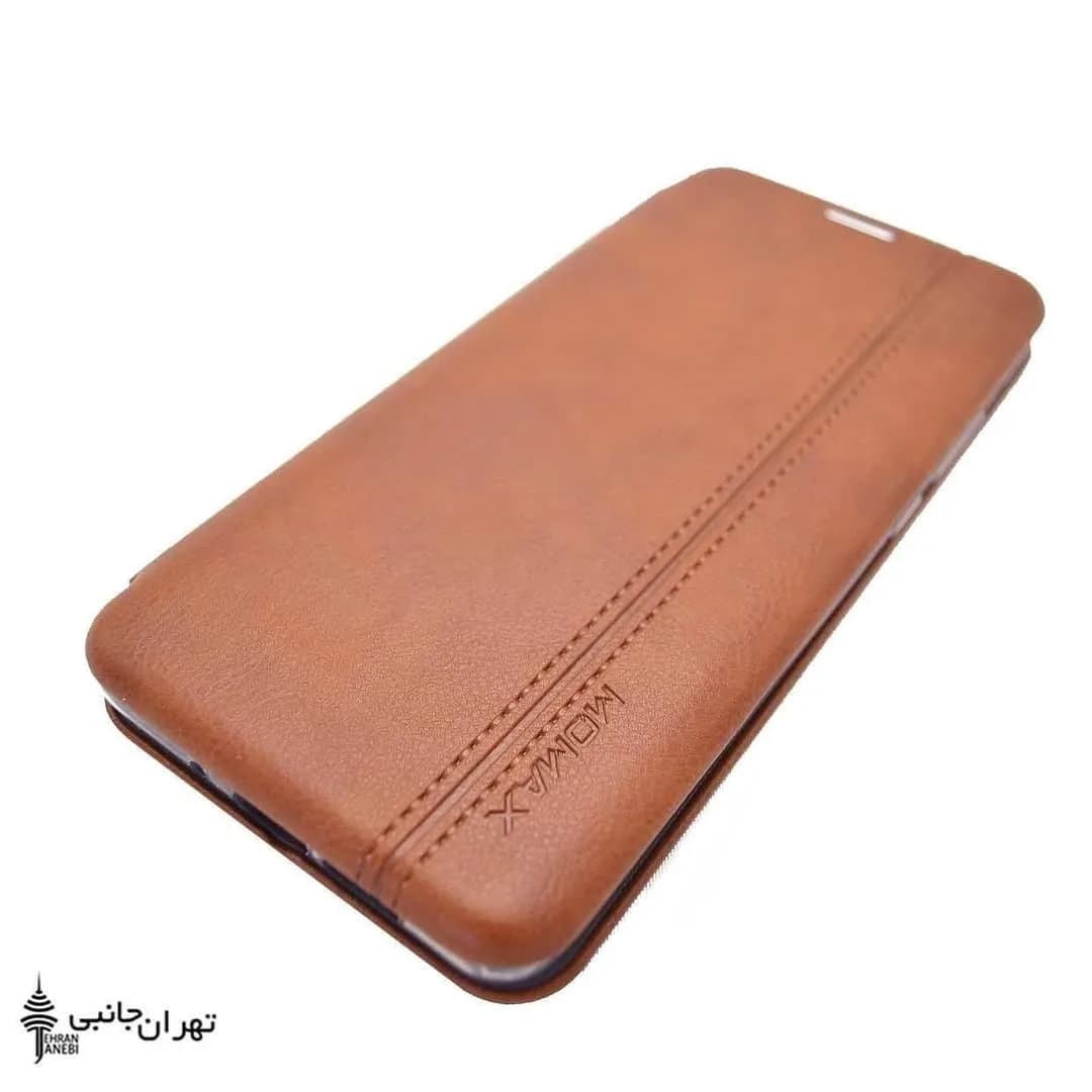 کیف کلاسوری گوشی، رنگ قهوهای، جنس چرم، مدل کتابی