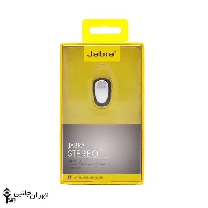 هندزفری جبرا مدل MK006 Jabra، رنگ سفید و مشکی، جنس پلاستیک، هندزفری بلوتوثی تکگوشی