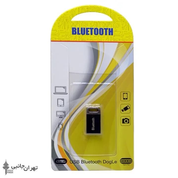 دانگل بلوتوث فلزی، رنگ مشکی و نقرهای، جنس پلاستیک، دانگل USB کوچک