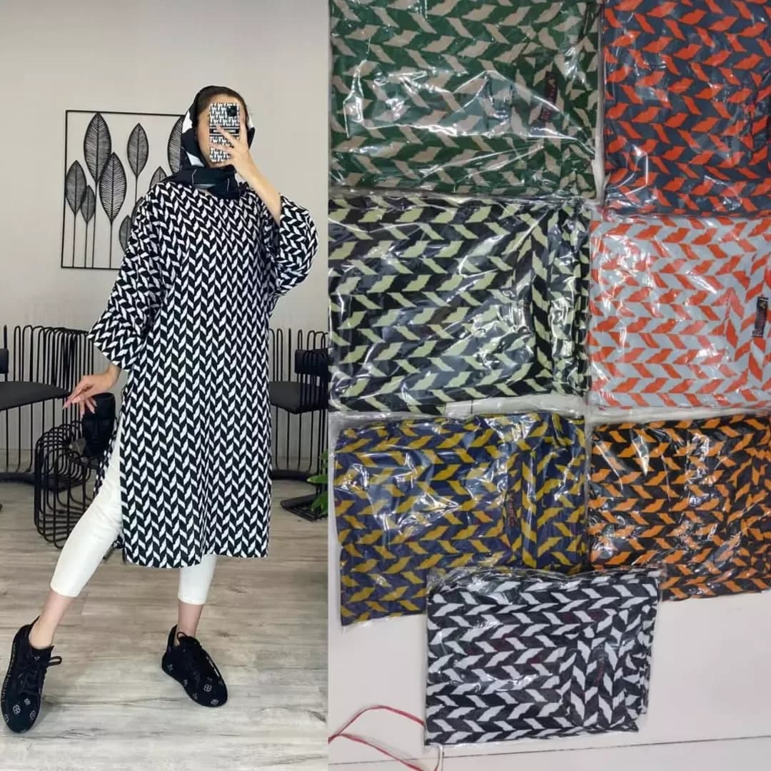 مانتو بلند جلوبسته کتان نخی