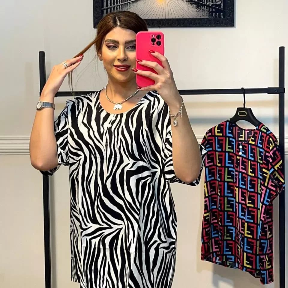 تیشرت زنانه نخی قوارهدار