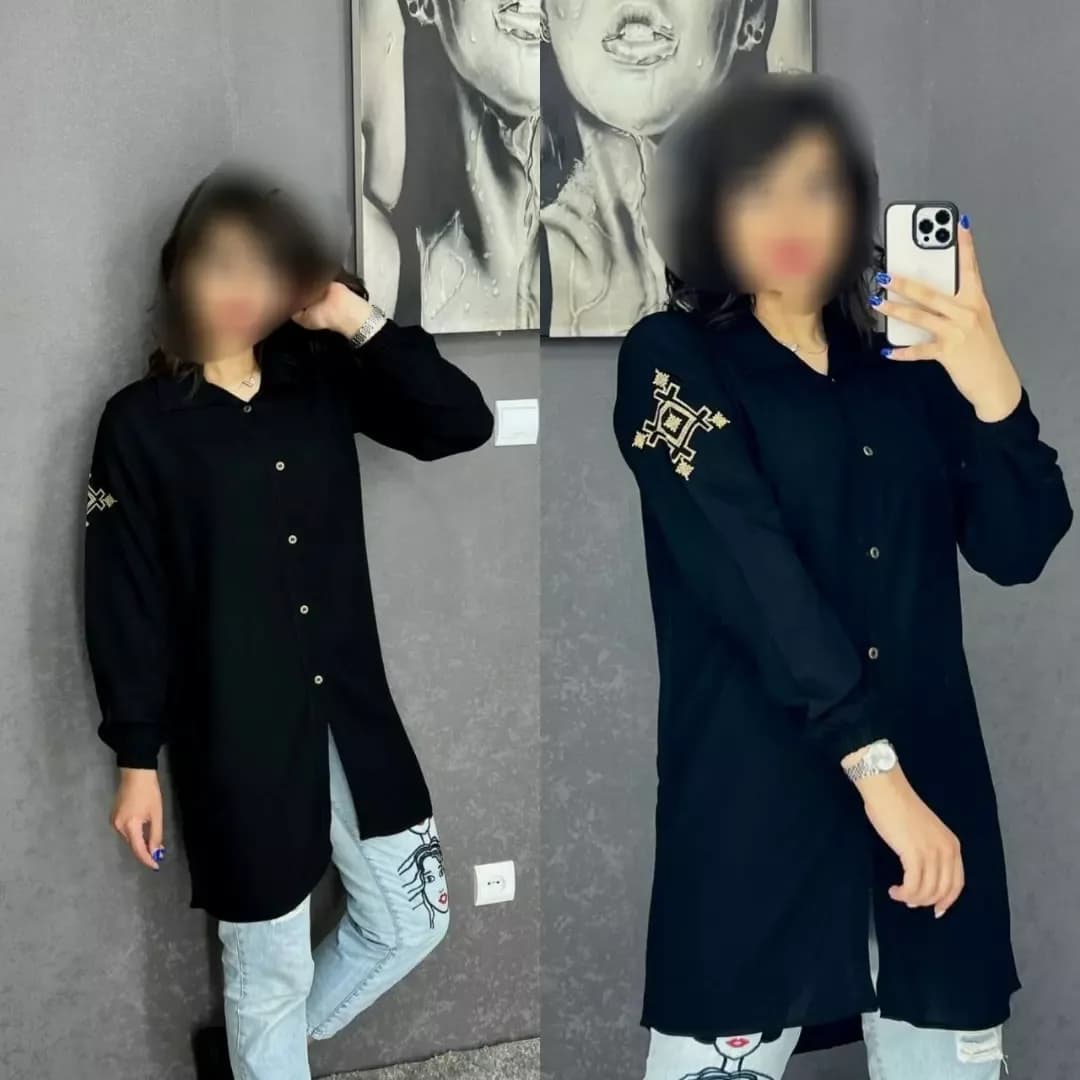 مانتو محرمی آستین گلدوزی