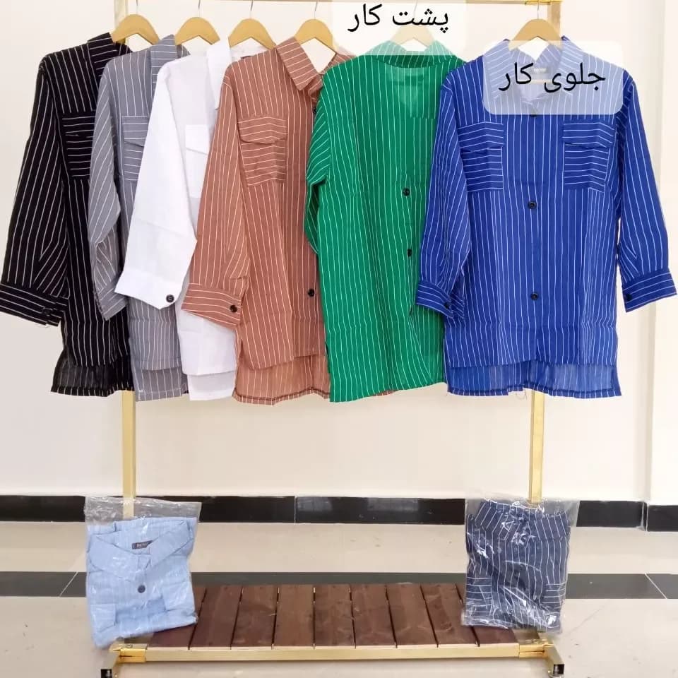 مانتو پیراهنی پلوتی پشت دکمه