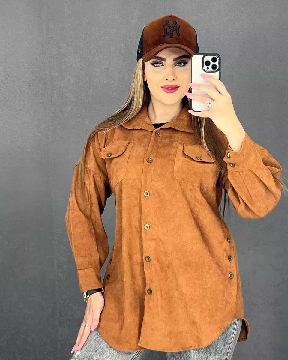 شکت مخمل کبریتی بغل دکمه