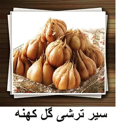 سیر ترشی گل کهنه، رنگ قهوهای و کرم، سیر ترشی مروارید