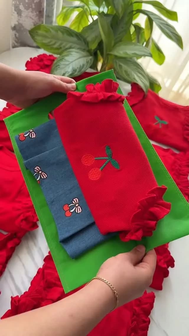 ست تاپ پنبه و دامن جین