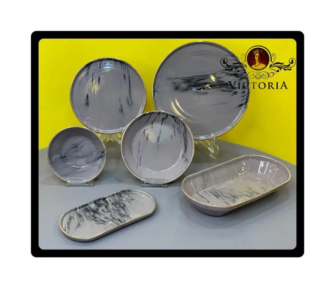 ست ظروف بن چاینا ۲۷ پارچه (طرح سوم)