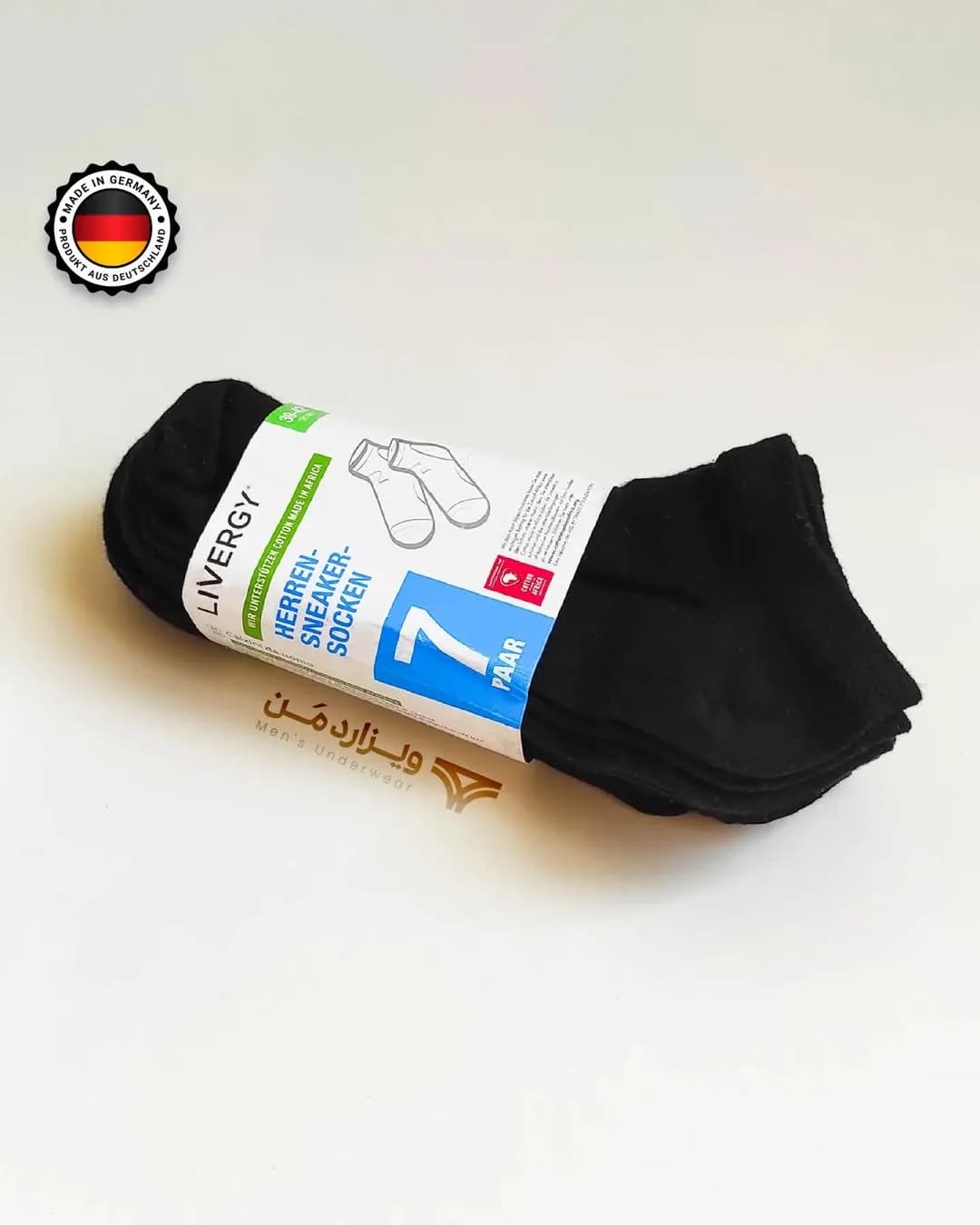 پک ۷ تایی جوراب مچی مشکی لیورجی، جنس پنبه