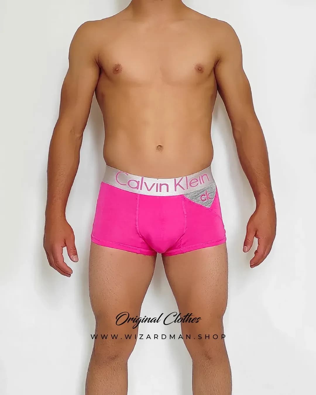 شورت مردانه کد 0133، رنگ صورتی و خاکستری، باکسر، کشی