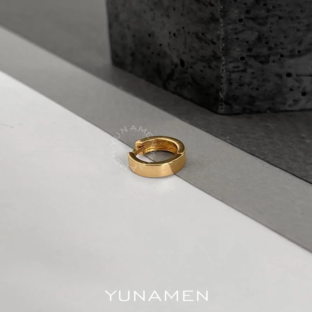 گوشواره حلقه ای طلا مردانه مدل Y918، رنگ طلایی، جنس فلز