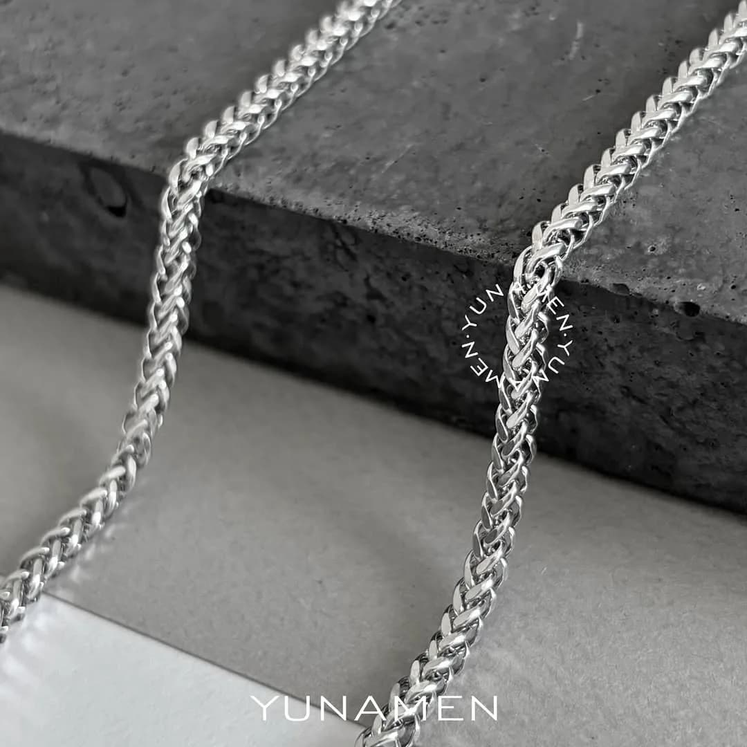 زنجیر طلای سفید مردانه مدل Y557