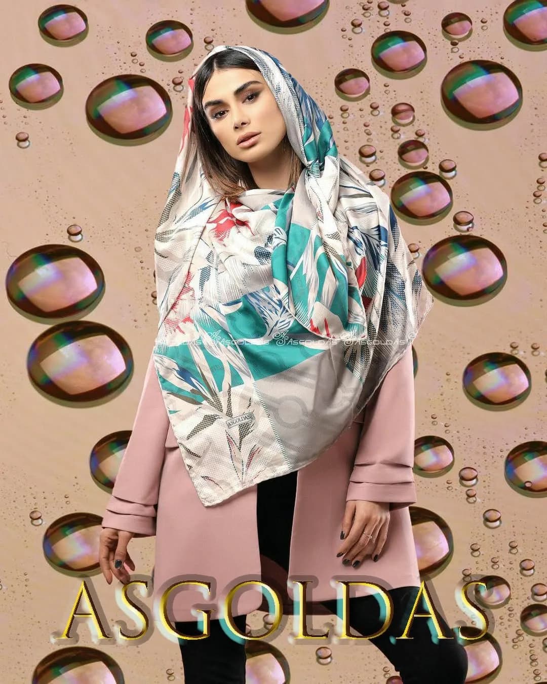 روسری ابریشم یونیک سایز ۱۴۰ آسگلداس