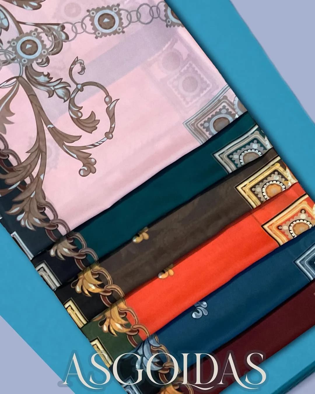روسری حریر نخ دستدوز سایز ۱۴۰