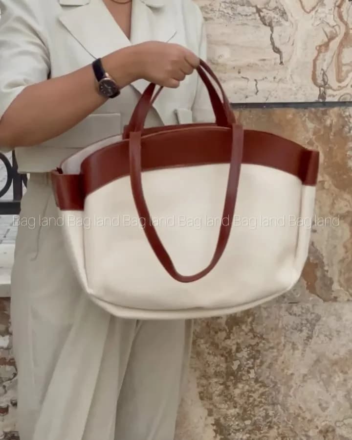 کیف ساحلی دوتکه کتان